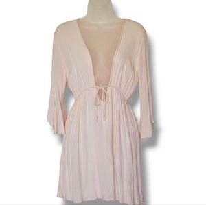 Mikey & Joey Swim‎ Coverup Womens Size L Pullover Lightweight Peach Bell Sleeve